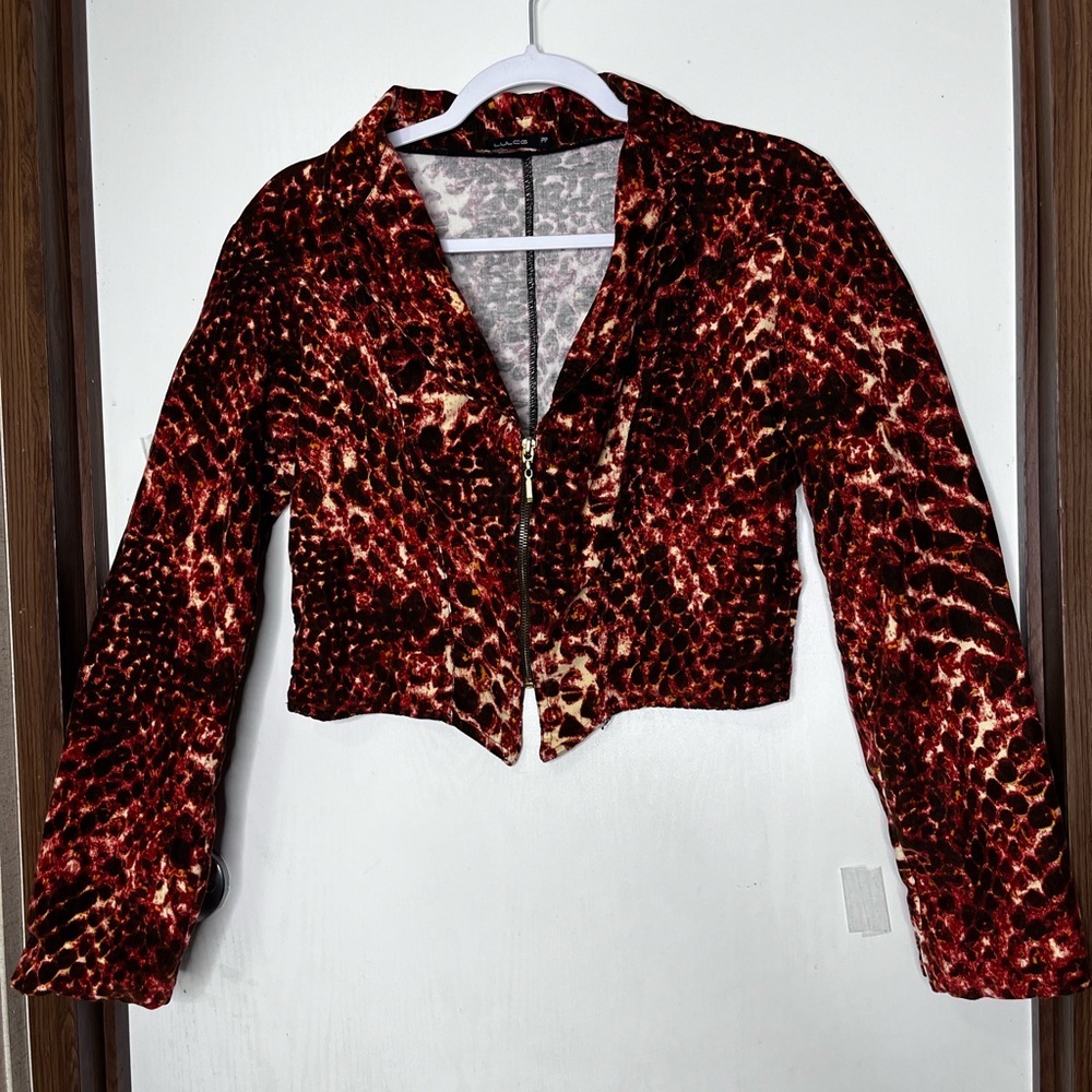 Stylish Snake Print Women's Crop Blazer